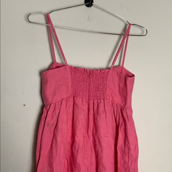 Reformation Martin Linen Dress Pink Size 2 - Picture 7 of 9